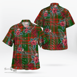 Scottish Clan Menzies Green Modern Tartan Scottish Lion Hawaiian Shirt | Tartan Plaid Shirt Scottish Plaid Tartan Plaid - ScotsTee - scotstee.com