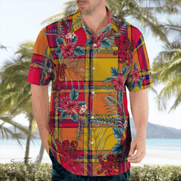 Scottish Clan Scrymgeour Tartan Scottish Lion Hawaiian Shirt | Tartan Plaid Shirt Scottish Plaid Tartan Plaid - ScotsTee - scotstee.com