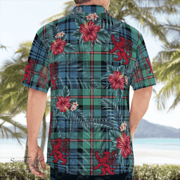 Scottish Clan MacKinlay Ancient Tartan Scottish Lion Hawaiian Shirt | Tartan Plaid Shirt Scottish Plaid Tartan Plaid - ScotsTee - scotstee.com