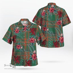 Scottish Clan Menzies Green Ancient Tartan Scottish Lion Hawaiian Shirt | Tartan Plaid Shirt Scottish Plaid Tartan Plaid - ScotsTee - scotstee.com