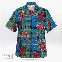 Scottish Clan MacLeod of Harris Ancient Tartan Scottish Lion Hawaiian Shirt | Tartan Plaid Shirt Scottish Plaid Tartan Plaid - ScotsTee - scotstee.com
