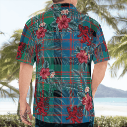 Scottish Clan Scottish Clan MacDonnell of Glengarry Ancient Tartan Scottish Lion Hawaiian Shirt | Tartan Plaid Shirt Scottish Plaid Tartan Plaid - ScotsTee - scotstee.com