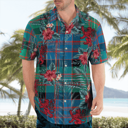 Scottish Clan Scottish Clan MacDonnell of Glengarry Ancient Tartan Scottish Lion Hawaiian Shirt | Tartan Plaid Shirt Scottish Plaid Tartan Plaid - ScotsTee - scotstee.com