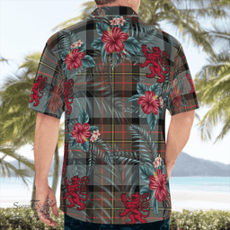 Scottish Clan MacLaren Weathered Tartan Scottish Lion Hawaiian Shirt | Tartan Plaid Shirt Scottish Plaid Tartan Plaid - ScotsTee - scotstee.com