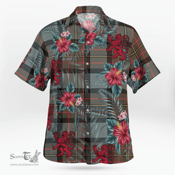 Scottish Clan MacLaren Weathered Tartan Scottish Lion Hawaiian Shirt | Tartan Plaid Shirt Scottish Plaid Tartan Plaid - ScotsTee - scotstee.com