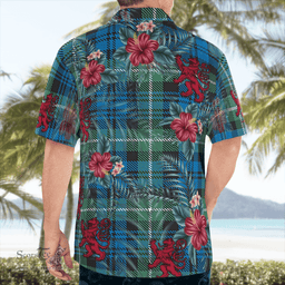 Scottish Clan Lamont Ancient Tartan Scottish Lion Hawaiian Shirt | Tartan Plaid Shirt Scottish Plaid Tartan Plaid - ScotsTee - scotstee.com