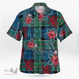 Scottish Clan Colquhoun Ancient Tartan Scottish Lion Hawaiian Shirt | Tartan Plaid Shirt Scottish Plaid Tartan Plaid - ScotsTee - scotstee.com