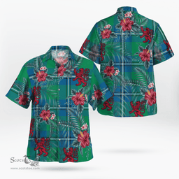 Scottish Clan Irvine Ancient Tartan Scottish Lion Hawaiian Shirt | Tartan Plaid Shirt Scottish Plaid Tartan Plaid - ScotsTee - scotstee.com