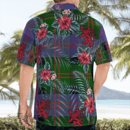 Scottish Clan Blair Modern Tartan Scottish Lion Hawaiian Shirt | Tartan Plaid Shirt Scottish Plaid Tartan Plaid - ScotsTee - scotstee.com