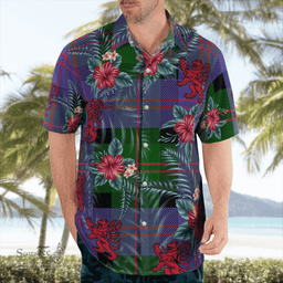 Scottish Clan Blair Modern Tartan Scottish Lion Hawaiian Shirt | Tartan Plaid Shirt Scottish Plaid Tartan Plaid - ScotsTee - scotstee.com