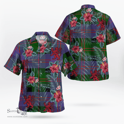 Scottish Clan Blair Modern Tartan Scottish Lion Hawaiian Shirt | Tartan Plaid Shirt Scottish Plaid Tartan Plaid - ScotsTee - scotstee.com