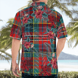 Scottish Clan MacPherson Ancient Tartan Scottish Lion Hawaiian Shirt | Tartan Plaid Shirt Scottish Plaid Tartan Plaid - ScotsTee - scotstee.com