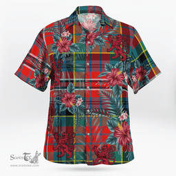 Scottish Clan MacPherson Ancient Tartan Scottish Lion Hawaiian Shirt | Tartan Plaid Shirt Scottish Plaid Tartan Plaid - ScotsTee - scotstee.com