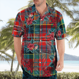Scottish Clan MacPherson Ancient Tartan Scottish Lion Hawaiian Shirt | Tartan Plaid Shirt Scottish Plaid Tartan Plaid - ScotsTee - scotstee.com