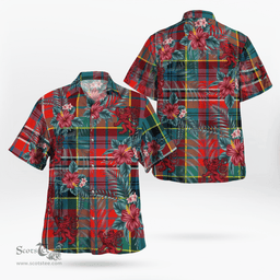 Scottish Clan MacPherson Ancient Tartan Scottish Lion Hawaiian Shirt | Tartan Plaid Shirt Scottish Plaid Tartan Plaid - ScotsTee - scotstee.com