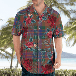 Scottish Clan Fraser Hunting Modern Tartan Scottish Lion Hawaiian Shirt | Tartan Plaid Shirt Scottish Plaid Tartan Plaid - ScotsTee - scotstee.com