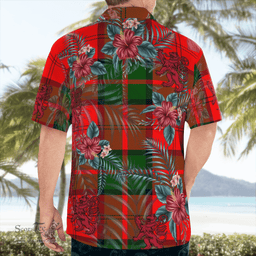 Scottish Clan Dunbar Modern Tartan Scottish Lion Hawaiian Shirt | Tartan Plaid Shirt Scottish Plaid Tartan Plaid - ScotsTee - scotstee.com