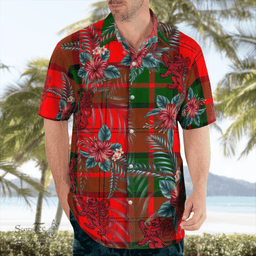 Scottish Clan Dunbar Modern Tartan Scottish Lion Hawaiian Shirt | Tartan Plaid Shirt Scottish Plaid Tartan Plaid - ScotsTee - scotstee.com