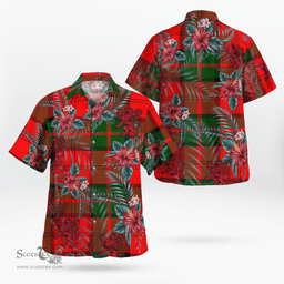 Scottish Clan Dunbar Modern Tartan Scottish Lion Hawaiian Shirt | Tartan Plaid Shirt Scottish Plaid Tartan Plaid - ScotsTee - scotstee.com