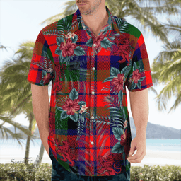 Scottish Clan MacNaughton Modern Tartan Scottish Lion Hawaiian Shirt | Tartan Plaid Shirt Scottish Plaid Tartan Plaid - ScotsTee - scotstee.com