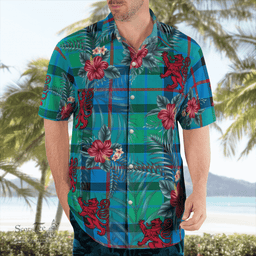 Scottish Clan Flower Of Scotland Tartan Scottish Lion Hawaiian Shirt | Tartan Plaid Shirt Scottish Plaid Tartan Plaid - ScotsTee - scotstee.com