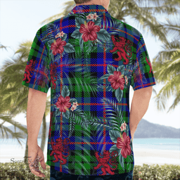 Scottish Clan Durham District Tartan Scottish Lion Hawaiian Shirt | Tartan Plaid Shirt Scottish Plaid Tartan Plaid - ScotsTee - scotstee.com