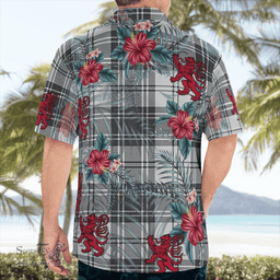 Scottish Clan Douglas Grey Modern Tartan Scottish Lion Hawaiian Shirt | Tartan Plaid Shirt Scottish Plaid Tartan Plaid - ScotsTee - scotstee.com