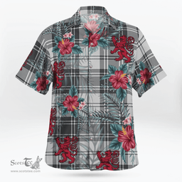 Scottish Clan Douglas Grey Modern Tartan Scottish Lion Hawaiian Shirt | Tartan Plaid Shirt Scottish Plaid Tartan Plaid - ScotsTee - scotstee.com