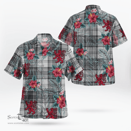 Scottish Clan Douglas Grey Modern Tartan Scottish Lion Hawaiian Shirt | Tartan Plaid Shirt Scottish Plaid Tartan Plaid - ScotsTee - scotstee.com