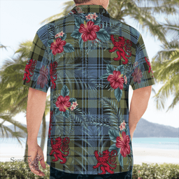 Scottish Clan Campbell Faded Tartan Scottish Lion Hawaiian Shirt | Tartan Plaid Shirt Scottish Plaid Tartan Plaid - ScotsTee - scotstee.com