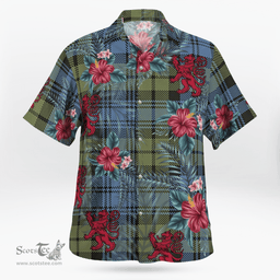 Scottish Clan Campbell Faded Tartan Scottish Lion Hawaiian Shirt | Tartan Plaid Shirt Scottish Plaid Tartan Plaid - ScotsTee - scotstee.com