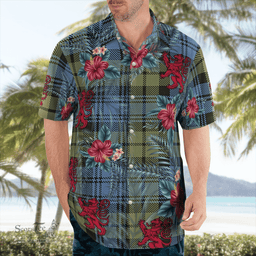 Scottish Clan Campbell Faded Tartan Scottish Lion Hawaiian Shirt | Tartan Plaid Shirt Scottish Plaid Tartan Plaid - ScotsTee - scotstee.com