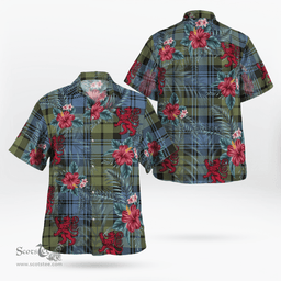 Scottish Clan Campbell Faded Tartan Scottish Lion Hawaiian Shirt | Tartan Plaid Shirt Scottish Plaid Tartan Plaid - ScotsTee - scotstee.com