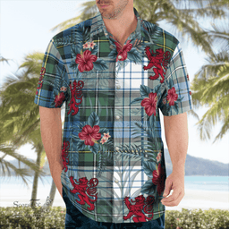 Scottish Clan Campbell Dress Ancient Tartan Scottish Lion Hawaiian Shirt | Tartan Plaid Shirt Scottish Plaid Tartan Plaid - ScotsTee - scotstee.com