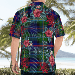 Scottish Clan Malcolm Modern Tartan Scottish Lion Hawaiian Shirt | Tartan Plaid Shirt Scottish Plaid Tartan Plaid - ScotsTee - scotstee.com