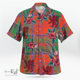 Scottish Clan Grant Ancient Tartan Scottish Lion Hawaiian Shirt | Tartan Plaid Shirt Scottish Plaid Tartan Plaid - ScotsTee - scotstee.com