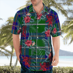 Scottish Clan MacIntyre Hunting Modern Tartan Scottish Lion Hawaiian Shirt | Tartan Plaid Shirt Scottish Plaid Tartan Plaid - ScotsTee - scotstee.com