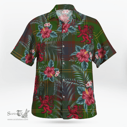 Scottish Clan Durie Tartan Scottish Lion Hawaiian Shirt | Tartan Plaid Shirt Scottish Plaid Tartan Plaid - ScotsTee - scotstee.com