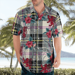 Scottish Clan MacPherson Dress Ancient Tartan Scottish Lion Hawaiian Shirt | Tartan Plaid Shirt Scottish Plaid Tartan Plaid - ScotsTee - scotstee.com