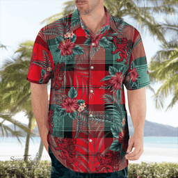 Scottish Clan Kerr Ancient Tartan Scottish Lion Hawaiian Shirt | Tartan Plaid Shirt Scottish Plaid Tartan Plaid - ScotsTee - scotstee.com