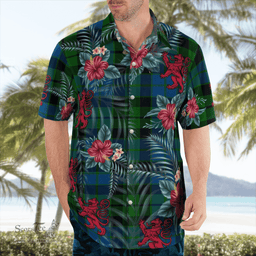 Scottish Clan MacKie Tartan Scottish Lion Hawaiian Shirt | Tartan Plaid Shirt Scottish Plaid Tartan Plaid - ScotsTee - scotstee.com