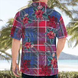 Scottish Clan Graham of Menteith Red Tartan Scottish Lion Hawaiian Shirt | Tartan Plaid Shirt Scottish Plaid Tartan Plaid - ScotsTee - scotstee.com