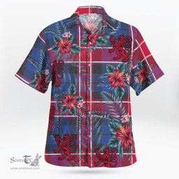 Scottish Clan Graham of Menteith Red Tartan Scottish Lion Hawaiian Shirt | Tartan Plaid Shirt Scottish Plaid Tartan Plaid - ScotsTee - scotstee.com