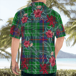 Scottish Clan Duncan Ancient Tartan Scottish Lion Hawaiian Shirt | Tartan Plaid Shirt Scottish Plaid Tartan Plaid - ScotsTee - scotstee.com