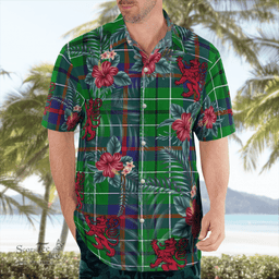 Scottish Clan Duncan Ancient Tartan Scottish Lion Hawaiian Shirt | Tartan Plaid Shirt Scottish Plaid Tartan Plaid - ScotsTee - scotstee.com