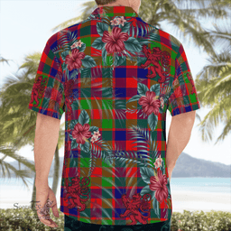 Scottish Clan Gow (or McGouan) Tartan Scottish Lion Hawaiian Shirt | Tartan Plaid Shirt Scottish Plaid Tartan Plaid - ScotsTee - scotstee.com