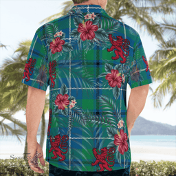 Scottish Clan Douglas Ancient Tartan Scottish Lion Hawaiian Shirt | Tartan Plaid Shirt Scottish Plaid Tartan Plaid - ScotsTee - scotstee.com