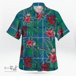 Scottish Clan Douglas Ancient Tartan Scottish Lion Hawaiian Shirt | Tartan Plaid Shirt Scottish Plaid Tartan Plaid - ScotsTee - scotstee.com