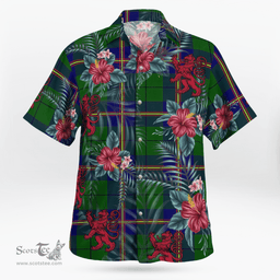 Scottish Clan Carmichael Modern Tartan Scottish Lion Hawaiian Shirt | Tartan Plaid Shirt Scottish Plaid Tartan Plaid - ScotsTee - scotstee.com