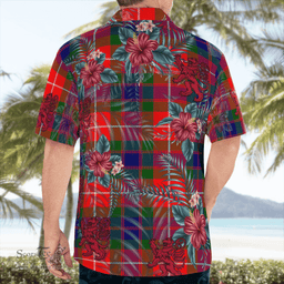Scottish Clan Fraser Lovat Modern Tartan Scottish Lion Hawaiian Shirt | Tartan Plaid Shirt Scottish Plaid Tartan Plaid - ScotsTee - scotstee.com